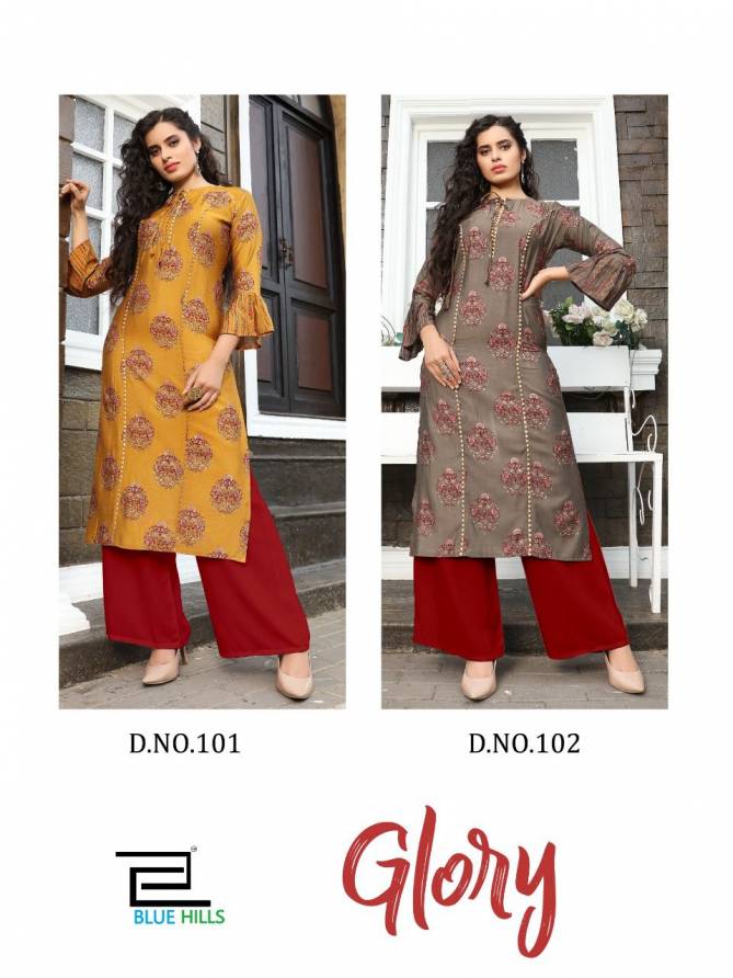 Blue Hills Glory Fancy Ethnic Wear Viscose Kurti With Bottom Collection